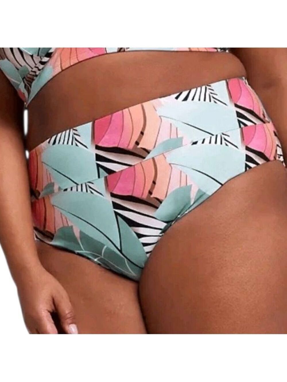 1164 NWT CALIA Wide Band Bottom High Leg Color: Desert Flora Agave Leaf